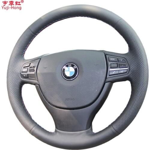 Yuji-Hong Artificial Leather Car Steering Wheel Covers Case for BMW F10 523i 525i 730i 740i 750i Hand-stitched Cover
