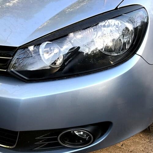For Volkswagen Golf 6 MK6 VI Headlights Eyebrow Eyelids ABS Trim Cover Stickers Accessories Car Styling