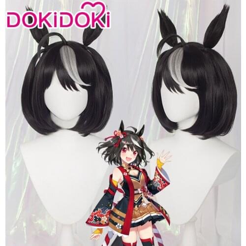 DokiDoki Pretty Derby Cosplay Kitasan Black Wig Pretty Derby Hair Kitasan Black Heat Resistant Synthetic Hair Wig