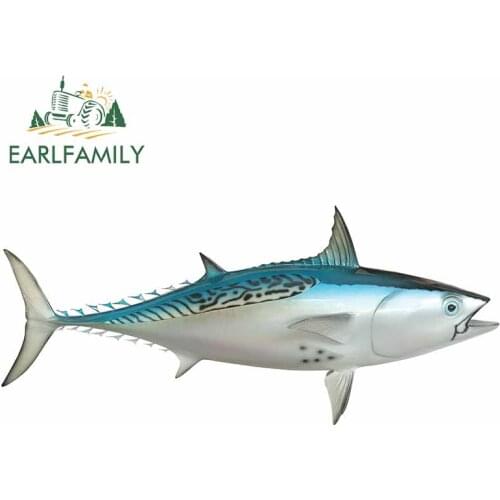 EARLFAMILY 13cm x 5.9cm For Bonito Tuna Fish Motorcycle Car Stickers Surfboard Decal Fashion Occlusion Scratch For JDM SUV RV