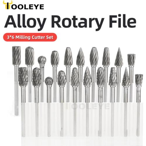 10pcs 3*6mm Metal Drawing Tungsten Carbide Milling Cutter Edge Grinding Head Drill Bit Set Metal Woodworking Carving Rotary Tool