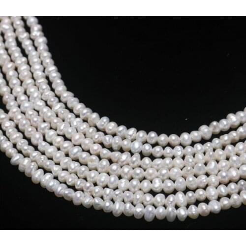 Jewelry Natural freshwater pearl Egg shaped 3-4mm Loose beads necklace bracelet