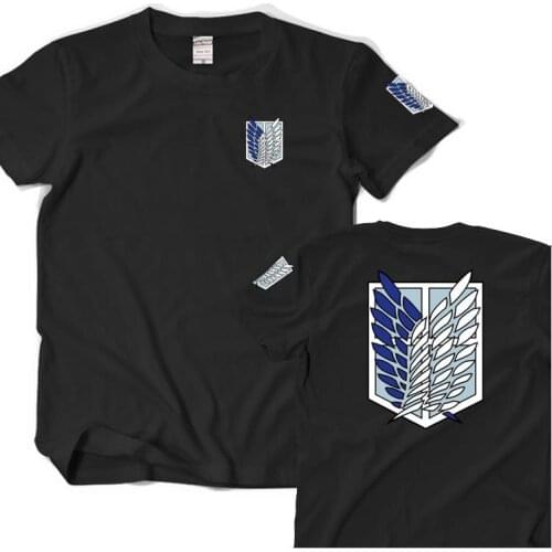 High-Q Unisex Attack on Titan Cartoon cotton T-Shirt tee T Shirt punk rock hiphop breathable lovers loose t-shirt tshirt tees