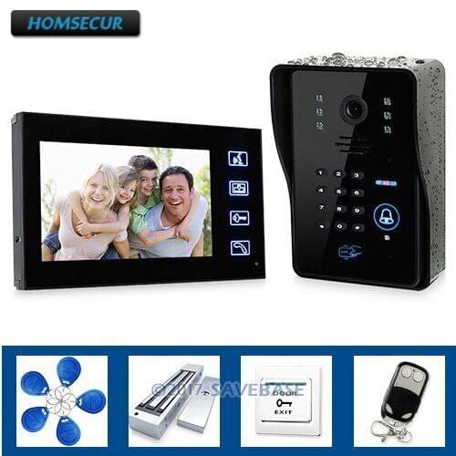 HOMSECUR Touch Key 7" Video Door Phone System Wth IR Camera & Code Keypad Magnetic Lock Doorbell