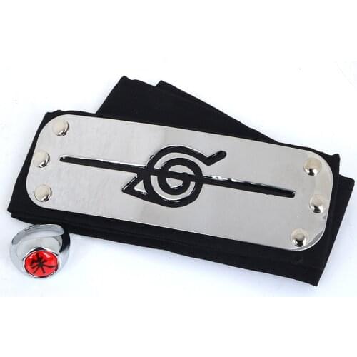 Anime Cosplay Headband with Ring Akatsuki Series Itachi Pain Ring Metal Ninja Props Accessories Cool Stuff Gift