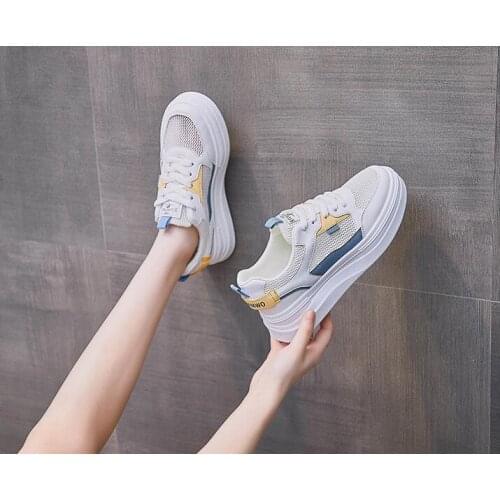 White Shoes Womens Summer Fashion Breathable Platform Sneakers Women Mesh Casual Shoes Women Sport Shoes Flats Zapatillas Muje