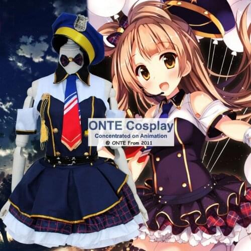 Love Live! School Idol Project Kotori Minami Cosplay Blue Dress Awakening Police Uniform Costume With Hat Shoe Cover
