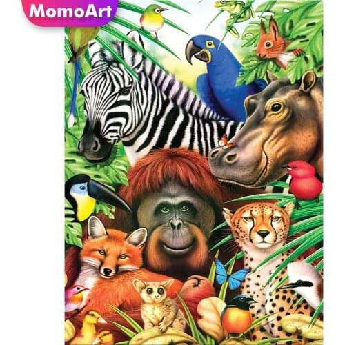 MomoArt Diamond Painting Leopard New Arrival Diamond Mosaic Zoo Cross Stitch Embroidery Animal Full Drill Square Decor For Home