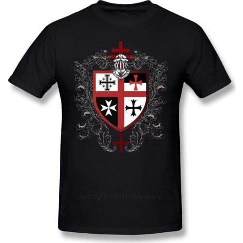 Templar T-Shirt Knights Templar Cross Shield T Shirt Funny Tee Shirt Mens Cotton Graphic Casual Short Sleeve Tshirt