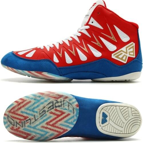 New Training Wrestling Shoes Men Size 35-45 Breathable Luxury Boxing Shoes Men High Quality Rend Blue Wrestling Footwear Male