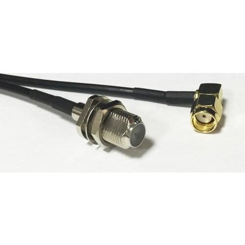 New RP-SMA Male Plug Right Angle Connector Switch F Female Jack Connector RG174 Wholesale 20CM 8" Adapter