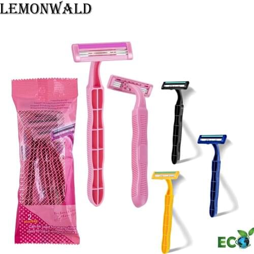 LEMONWALD Disposable Girls' Razor 2-Piece Simple Package, Suitable For Whole Body And Safe Shaving