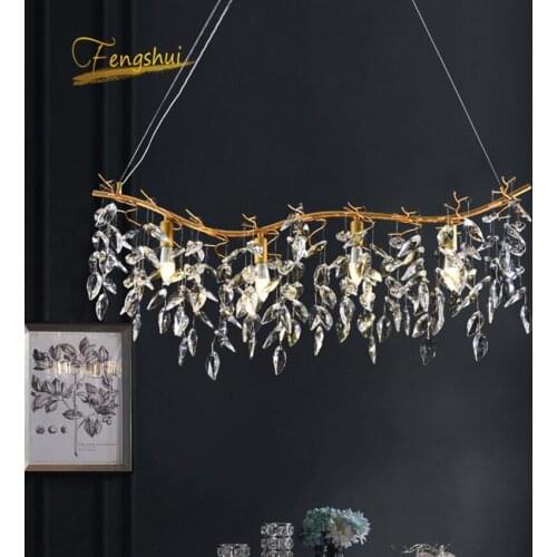 Modern Chandelier Crystal Loft Gold Luster Chandelier for Living Room Hotel Hall Indoor Decoration Nordic Hanging Lamp Lighting