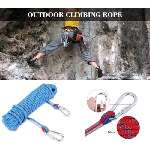 Safety Climbing Rope 20M Outdoor Lanyard Escape Rescue Rope 12mm High Strength Safety Camping Cord Hiking Climbing Accessory