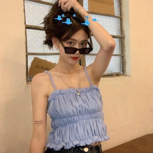 Japan Style Sexy Tees Womens Clothing Summer Camis Off Shoulder Crop Top Female Spaghetti Strap Ladies Fashion Brand New