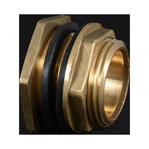 5pcs 1/2" 3/4" 1" Cppper Lengthened Through Plate Drainage Connector Water Tower Pool Fish Tank Bucket Joint Aquarium Parts