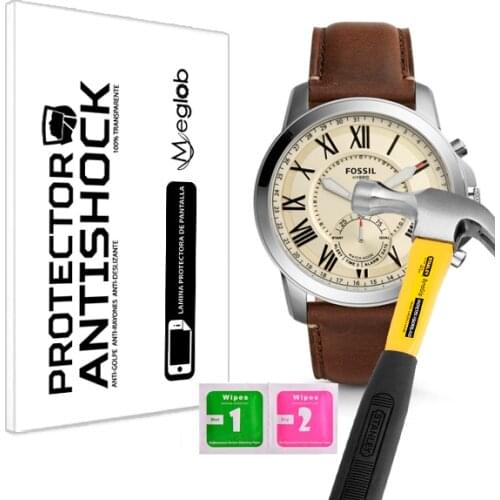 Screen protector Anti-Shock Anti-scratch Anti-Shatter compatible with Fossil Mens Grant Stainless Steel and Leather FTW1118