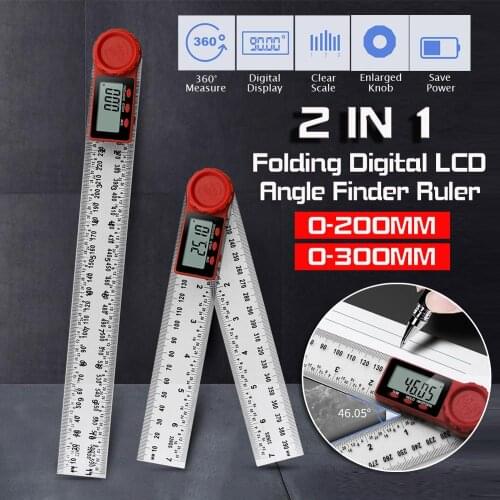 0-200mm 0-300mm Digital Meter Angle Inclinometer Angle Digital Ruler Electron Goniometer Protractor Angle finder Measuring Tool