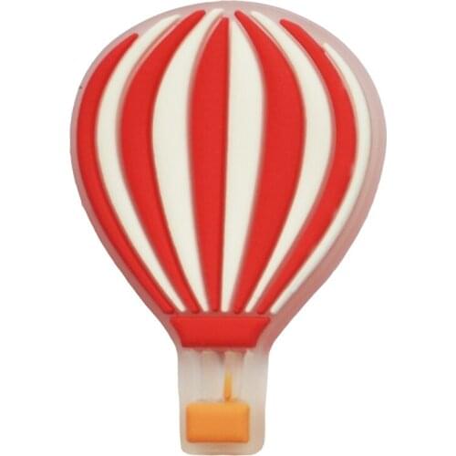 10 pcs Festival Gift Kindergarten Present Fluorescent Red/Pink/Blue/Green/Yellow Hot-air Balloon Mule Sandal Charms For Bracelet