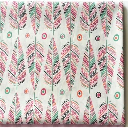 100% Cotton viaPhil Brand Africa Feather Printed Fabric Patchwork Cloth Dress Home Decor 50x160cm