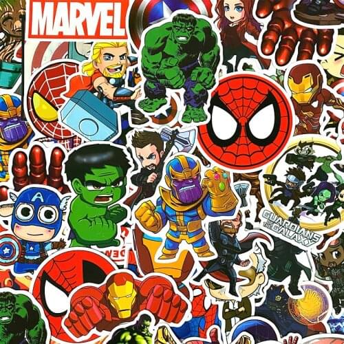 100pcs Marvel Cartoon Hero Graffiti Stickers Luggage Computer Cup Waterproof Stickers Car Sticker
