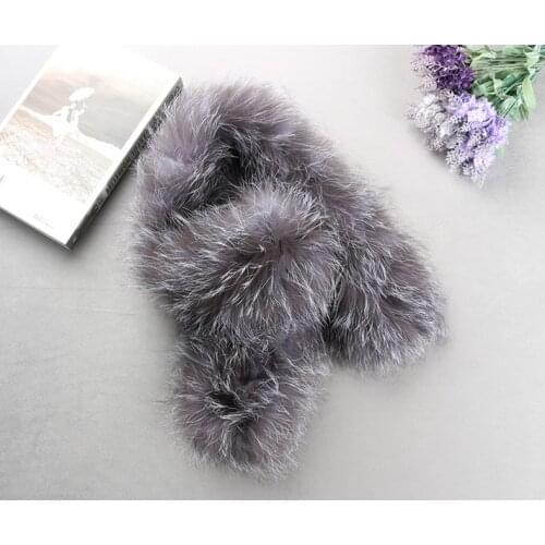 100cm Fashion Style Women Real Silver Fox Fur Collar Winter Warm Natural Fur Scarf Top Quality Shawl