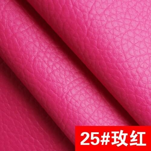 25# rose High Quality Faux PU Leather fabric like leechee for DIY sewing sofa table shoes bags bed material (138*100cm)