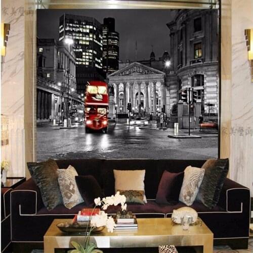 Beibehang 3d wall paper European retro black and white photos of street architecture art 3D vision wallpaper mural photo