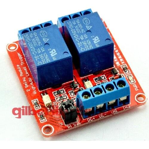 5V 2-Channel Relay Module With Optocoupler High Low Level Triger