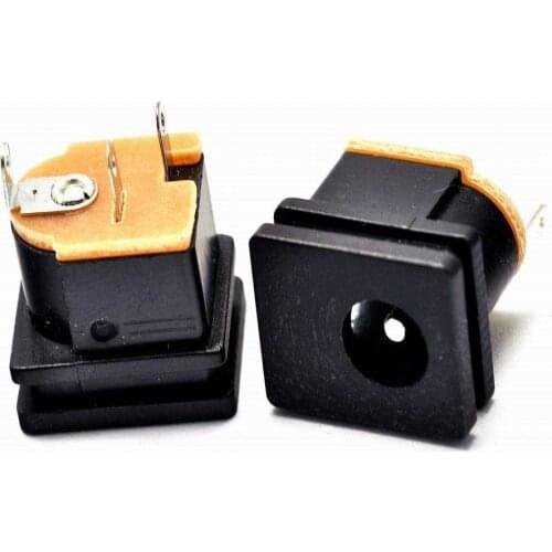 50pcs DC socket adapter square panel mount / DC-015 5.5MM-2.1MM power socket connector / DC 5.5MM * 2.1MM jack interfaces