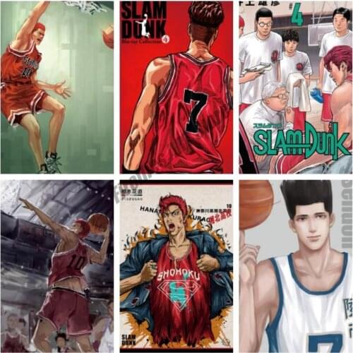 5D DIY Diamond Painting Slam Dunk Anime Full Square Diamond Embroidery Cross Stitch Kits Mosaic Wall Art Home Decor Painting