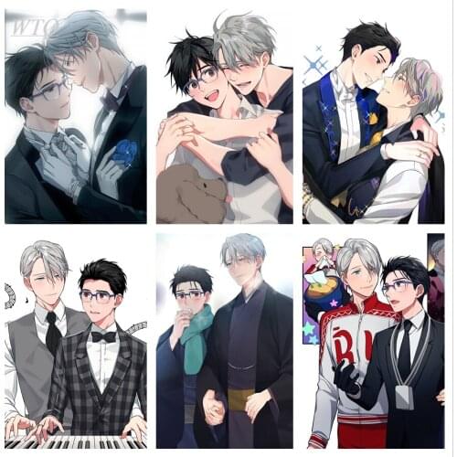 Victor Nikiforov/Katsushige Yuuri Anime Posters Yuri on Ice Canvas Painting Wall Decor Wall Poster Wall Art Picture Home Decor
