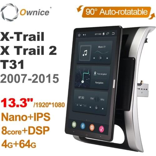 Auto Rotatable 1920*1080 13.3" Ownice Android 10.0 Car Multimedia for Nissan X-Trail X Trail 2 T31 2007 - 2015 Car Radio Audio
