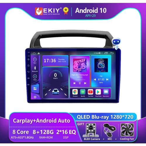 EKIY Android 10 Car Radio For KIA Carnival VQ 2006 - 2014 Autoradio Blu-ray 1280*720 IPS/QLED Multimedia Player Navi GPS no 2din