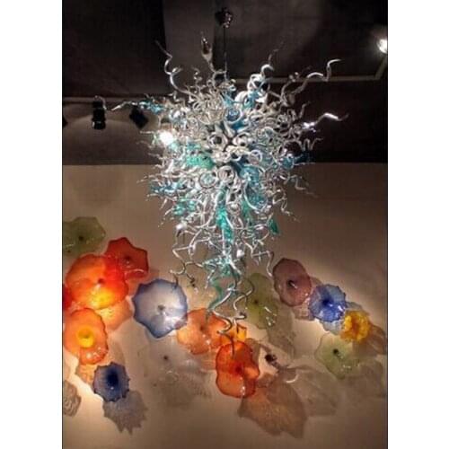 Bright colored Murano glass chandeliers large hanging led chandelier for sale