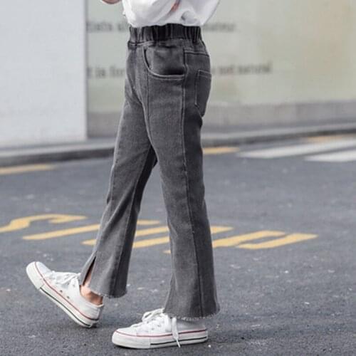 Girls' Bell Bottoms 2021 Spring and Autumn New Childrens Wear Version of Childrens Jeans Slim Korean Girls' Pants Summer Style