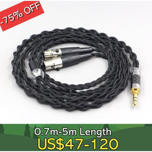 Pure 99% Silver Inside Headphone Nylon Cable For Audeze LCD-3 LCD-2 LCD-X LCD-XC LCD-4z LCD-MX4 LCD-GX Headset earphone LN007448