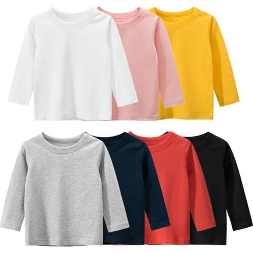 Long Sleeves Kids Children T Shirt Boys Girls Toddler Infant Baby Clothing Casual T-Shirts Tops Tees Shirt Children Clothes