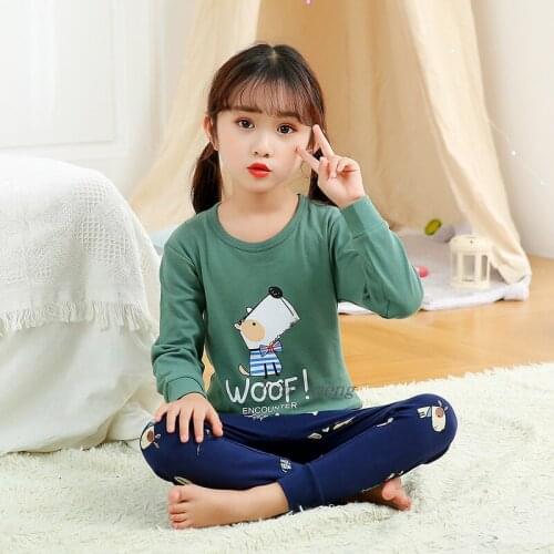 Kids Girls Pajamas Set Childrens Sleepwear Baby Boys Girls Clothes Cartoon Pyjamas Pijamas Cotton Nightwear Clothes 3-13Y Suit