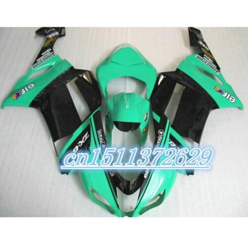 Dor-ABS plastic fairing for Kawasaki Ninja 636 ZX6R 07 08 green black fairings kit ZX-6R 2007 2008 D