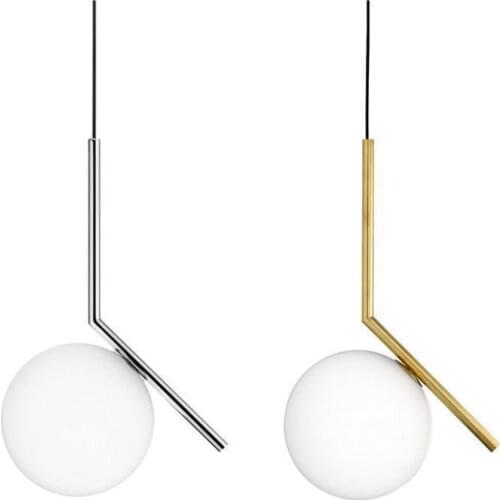 Modern Led Round Glass Ball Pendant Lights Iron E14 Pendant Lamps Hanging Light Fixture For Living Room Bedroom Dining Room deco