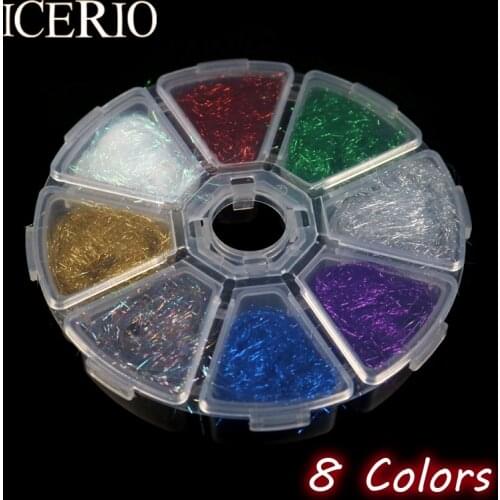 ICERIO 8 Colors/Box Fly Fishing Ultra Fine Ice Dub Fiber for Nymph Scud Shrimp Tying Material