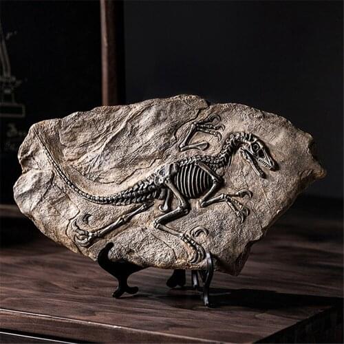 Dinosaur Fossil Figurines Office Living Room Entrance Home Decorations Dinosaur Bone Sculpture Modern Resin Crafts Ornaments
