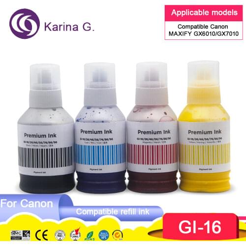 GI16 GI 16 GI-16 Premium Compatible Color Bulk Water Based Bottle Refill Ink for Canon MAXIFY GX6010 GX7010 Printer