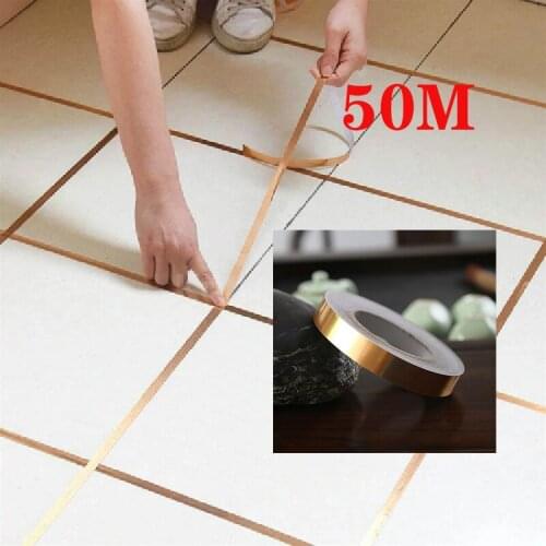 50M Bathroom Kitchen Waterproof Self Adhesive Sealing Strip Tape PET Shower Sink Wall Sticker Window Door Gap Seam Glue Tape