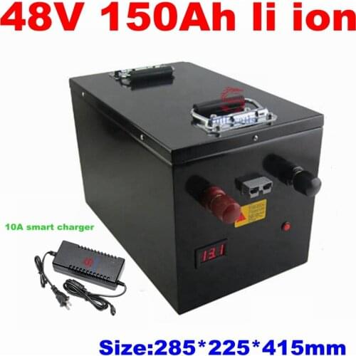 Lithium 48V 150AH li ion battery 48v lithium ion With 100A BMS for 5000w UPS scooter EV Tricycle golf cart +10A charger