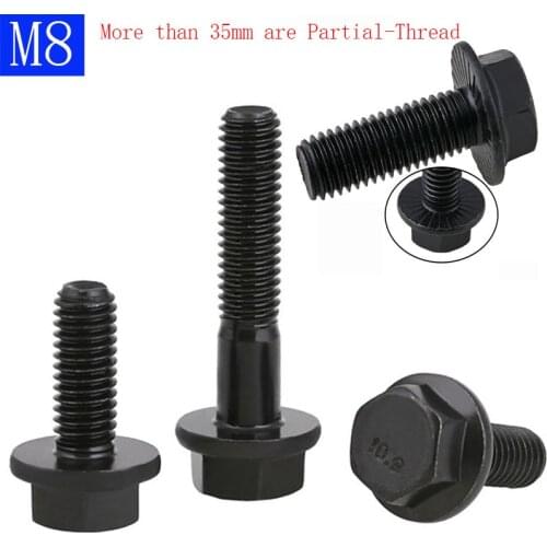 M8 -1.25 8mm High Tensile Grade 10.9 Hex Head Flange Screws Frame Hex Head Bolts GB5789 DIN6921