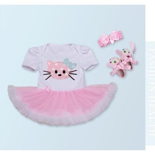 DollMai reborn Baby doll clothes Fold shoulder short sleeve dress with hairpin for 50-55cm silicone reborn baby girl dolls toys