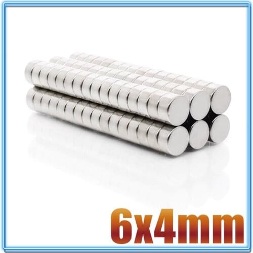 20-200Pcs 6x4 Neodymium N35 Dia 6mm X 4mm Strong Magnets Disc NdFeB Rare Earth For Crafts Models Fridge Sticking magnet 6x4mm