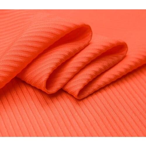 Yarn-dyed Fashion 3D Striped Heavy Pure Silk Fabric,Orange Color,Anti-wrinkle,Sewing for Dress,Shirt,Pants,Craft by the Yard
